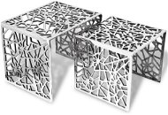 Two pieces of side tables square aluminum silver - Side Table