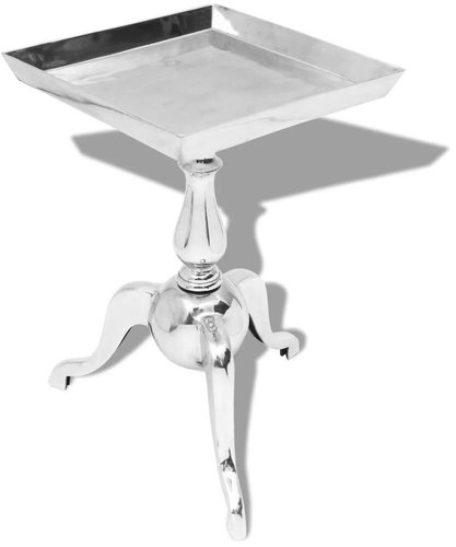 Side table square aluminum silver - Side Table - Main image