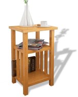 Side table with shelf for magazines 27x35x55 cm solid oak - Side Table