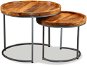 2-piece set of side tables solid mango wood - Side Table