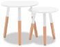 2-piece set of side tables, solid pine, white - Side Table