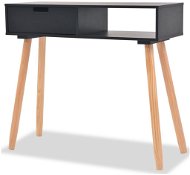 Cantilever table solid pine 80x30x72 cm black - Console Table