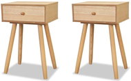 Bedside table 2 pcs solid pine wood 40x30x61 cm brown - Night Stand