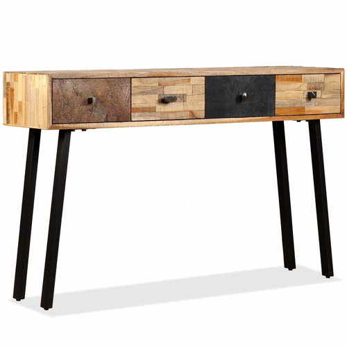 Console table, solid recycled teak 120x30x76 cm - Console Table - Main image