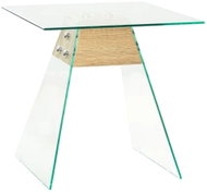 Side table made of MDF and glass 45x45x45 cm oak shade - Side Table