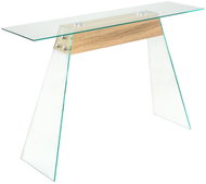 Cantilever table made of MDF and glass 120x30x76 cm oak shade - Console Table