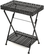 Folding tea table in vintage style metal 58x35x72cm black - Side Table