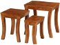 Side Table Set of nesting tables 3 pieces of solid acacia 50x35x50 cm brown - Odkládací stolek