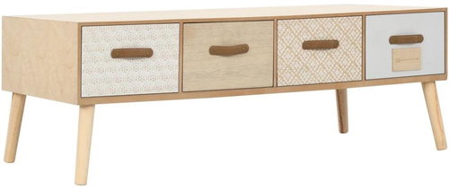 Coffee table with 4 drawers 110x50x40 cm solid pine - Coffee Table - Main image