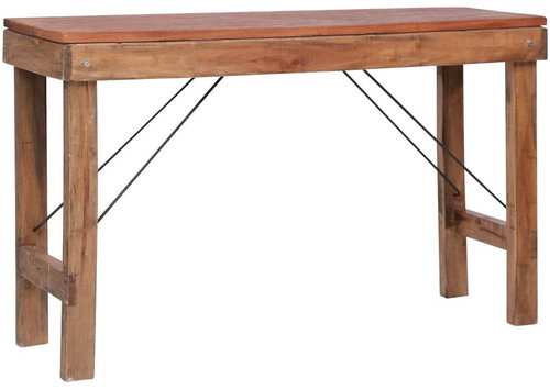 Folding console table 130x40x80cm solid recycled wood - Console Table - Main image