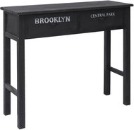 Console table black 90x30x77 cm wood - Console Table