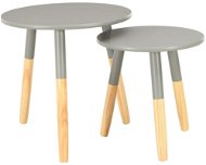 Side tables 2 pcs gray solid pine wood - Side Table
