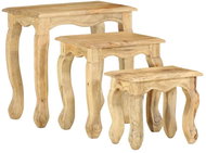 3-piece set of nesting tables solid acacia wood - Side Table