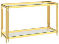 Side table gold 120x40x78 cm stainless steel and glass - Side Table