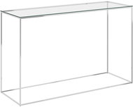 Side table silver 120x40x78 cm stainless steel and glass - Side Table