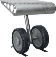 Side table with wheels silver and black 53x40x60 cm iron - Side Table