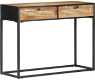 Console table 100x35x75 cm thick mango tree and natural reed - Console Table