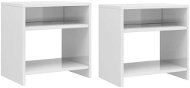 Bedside tables 2 pcs white with high gloss 40x30x40 cm chipboard - Night Stand
