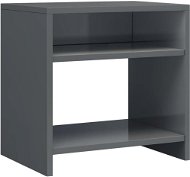 Bedside table gray with high gloss 40x30x40 cm chipboard - Night Stand
