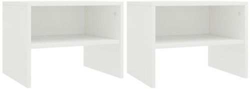 Bedside tables 2 pcs white 40x30x30 cm chipboard - Night Stand - Main image