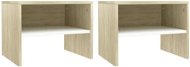 Bedside tables 2 pcs white and sonoma oak 40x30x30 cm chipboard - Night Stand