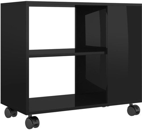 Side table black with high gloss 70x35x55 cm chipboard - Side Table - Main image