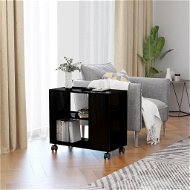 Side table black with high gloss 70x35x55 cm chipboard - Side Table