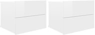Bedside Tables 2 pcs White with High Gloss 40x30x30cm Chipboard - Night Stand
