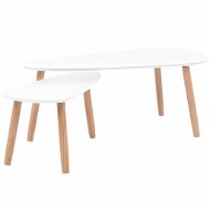 Set of coffee tables 2 pcs solid white pine - Coffee Table