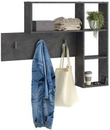 FMD Nástěnný věšák se 4 otevřenými přihrádkami antracitový - Věšák