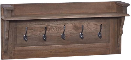 Nástěnný věšák 80 × 17 × 35 cm masivní teakové dřevo - Věšák - Main image