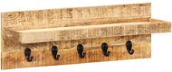 Nástěnný věšák 60 × 15 × 20 cm masivní hrubé mangovníkové dřevo - Věšák