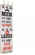 Nástěnný věšák na kabáty MEN LADIES s 6 háčky 120 × 40 cm  - Věšák