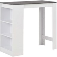 Barový stôl s regálom biely 110 × 50 × 103 cm - Barový stôl