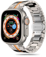 Tech-Protect Stainless Line for Apple Watch 42/44/45/49mm, titanium / orange - Watch Strap