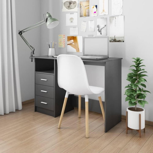 Writing desk with drawers black 110 x 50 x 76 cm chipboard - Desk - Main image
