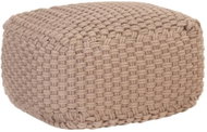 Hand knitted sofa pouf brown 50 x 50 x 30 cm cotton - Pillow Seat