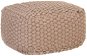 Hand knitted sofa pouf brown 50 x 50 x 30 cm cotton - Stool