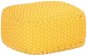 Hand knitted sofa pouf mustard yellow 50 x 50 x 30 cm cotton - Stool