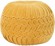 Cotton velvet pouf 40 x 30 cm yellow - Pillow Seat