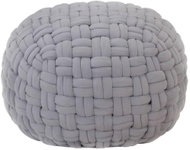 Grey knitted pouf 50 x 35 cm cotton - Pillow Seat