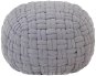 Grey knitted pouf 50 x 35 cm cotton - Stool