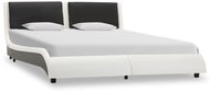 Bed frame black and white faux leather 140 x 200 cm - Bed Frame