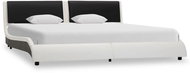 Bed frame black and white faux leather 180 x 200 cm - Bed Frame