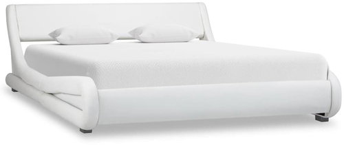 Bed frame white faux leather 120 x 200 cm - Bed Frame - Main image