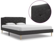 Bed frame black textile 140 x 200 cm - Bed Frame