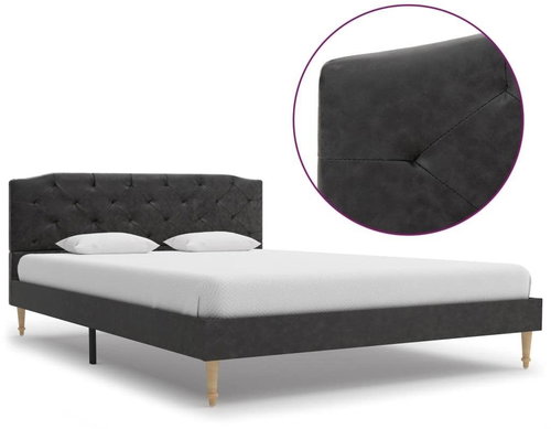 Bed frame black textile 140 x 200 cm - Bed Frame - Main image