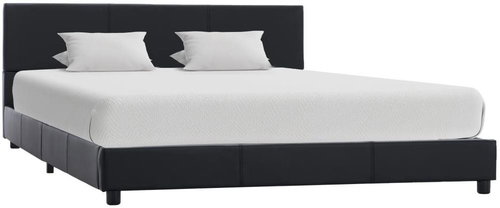 Bed frame black faux leather 160 x 200 cm - Bed Frame - Main image