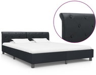 Bed frame black faux leather 160 x 200 cm - Bed Frame