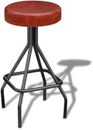 Barová stolička černá a hnědá pravá kůže - Barová židle